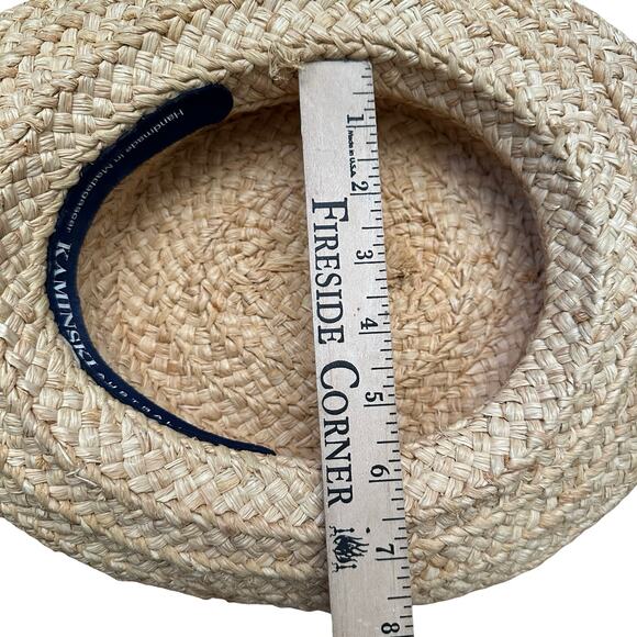 Helen Kaminski Sun Hat Raffia Straw Tan Brown Beach Coastal Vacation Floppy Brim